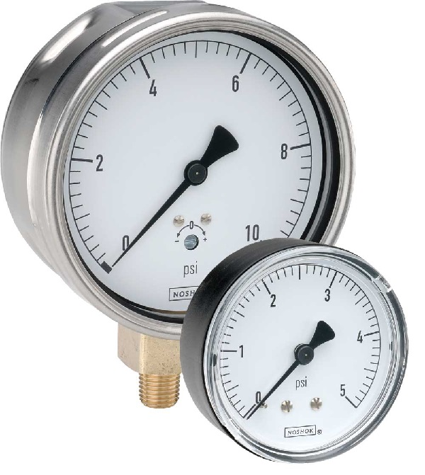 NOSHOK 200 Series Low Pressure Diaphragm Dry Pressure Gauges