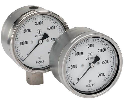 NOSHOK 402 502 Series All Stainless Steel Extreme High Pressure Gauges