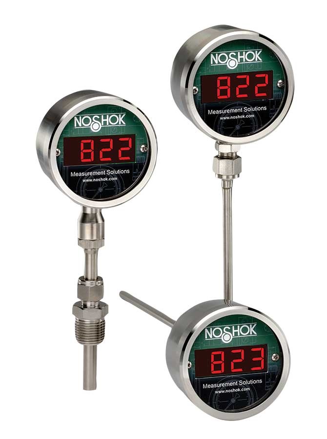 NOSHOK 822 823 Series Digital Temperature Indicators, Battery Powered