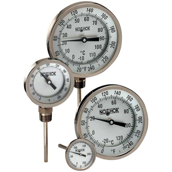 Termómetros Bimetálicos NOSHOK Serie 300 con Rearme Externo